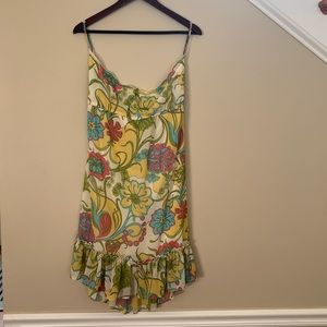 Fleurish floral multi color summer dress On straps. Size L